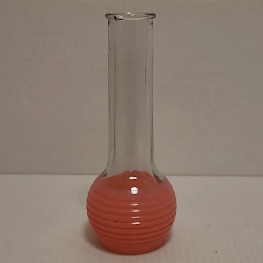 Vintage Clear and Pink Vase